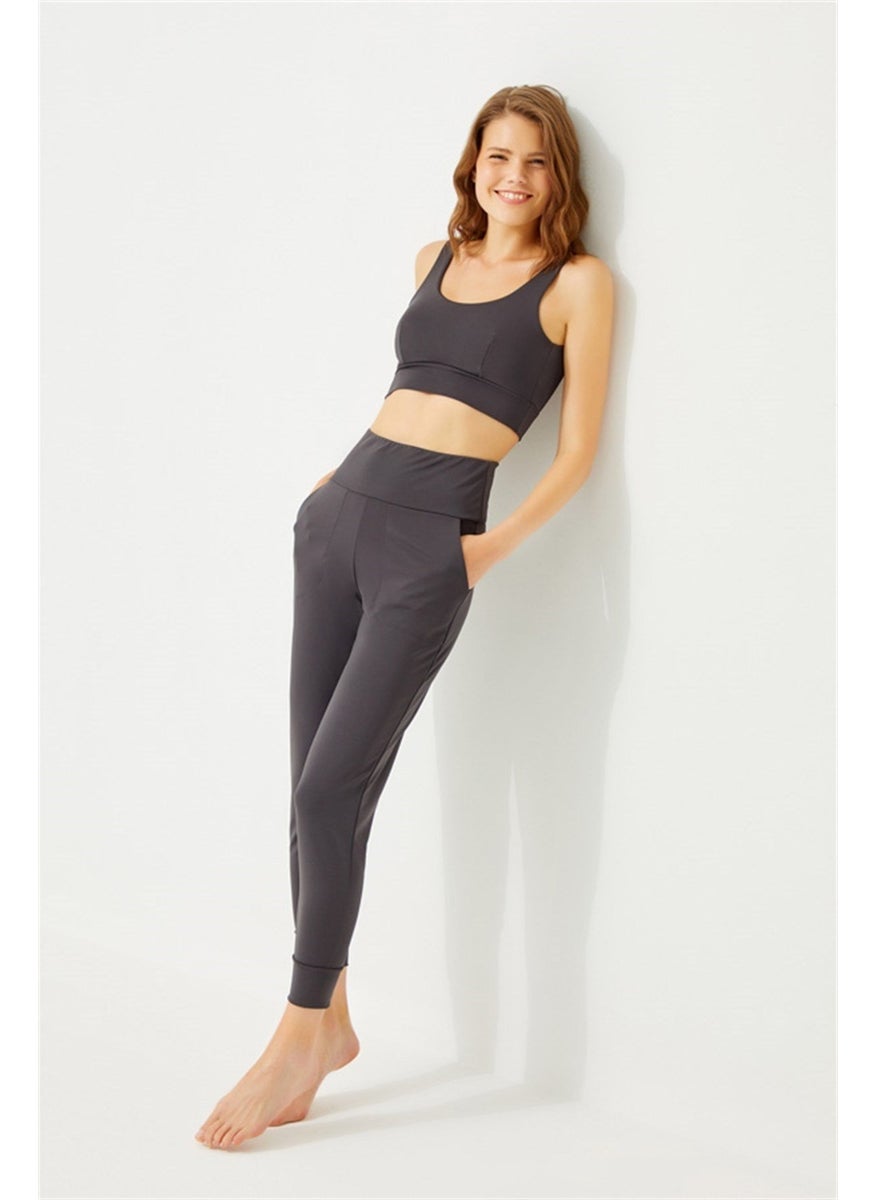 COTTONHILL Smoked High Waist Double Pocket Women's Jogger Sweatpants  - Image 4