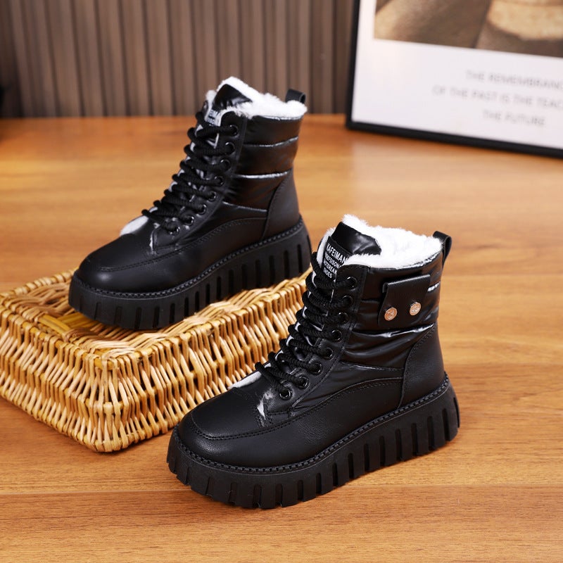 Womens High-Top Winter Sneakers ZY-12297 Black