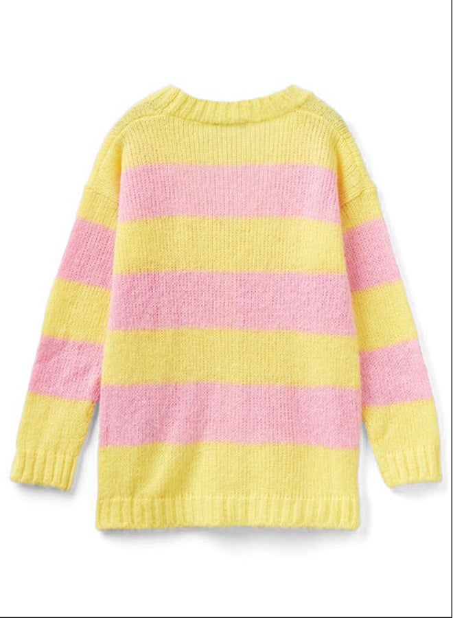 بينيتون بنات كارديجان مخطط بلونين - Image 2