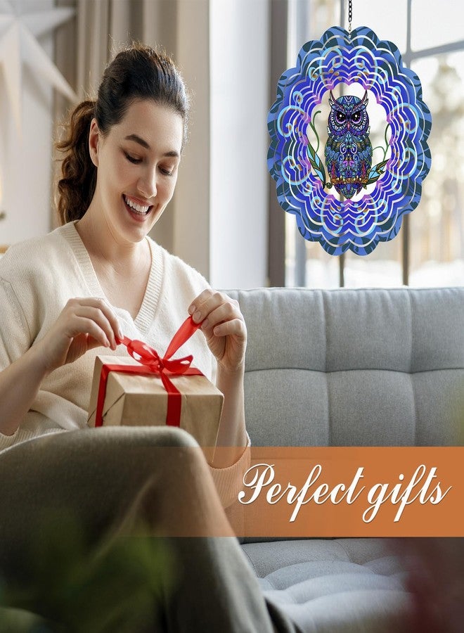 DKJOCKY Owl Metal Wind Spinners - Owl Gifts for Women, Mom, Grandma, Wife, Hanging Wind Spinner for Outdoor and Indoor Decorations, 12" Wind Spinner for Presen - Image 2