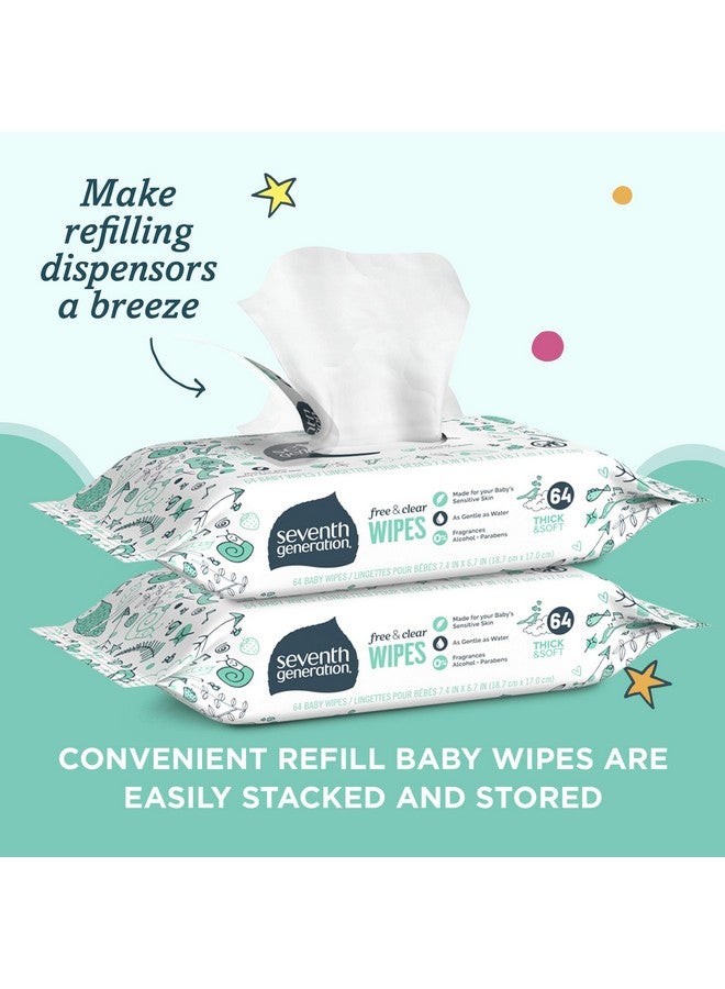 سيفنس جينيريشن مناديل مبللة للأطفال من الجيل السابع، غير معطرة وحساسة، 64 منديلًا (عبوة من قطعتين) - Image 1