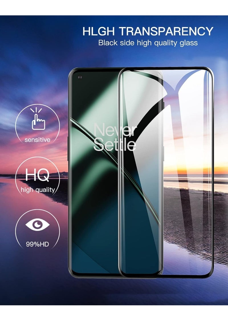 DUSALA 2 Pack Screen Protector for OnePlus 11 5G Tempered Glass Full Adhesive Full Coverage Bubble Free Anti Scratch HD Clear High Responsive Screen Protector for OnePlus 11 5G (5D Glass 2 Pack) - Image 4