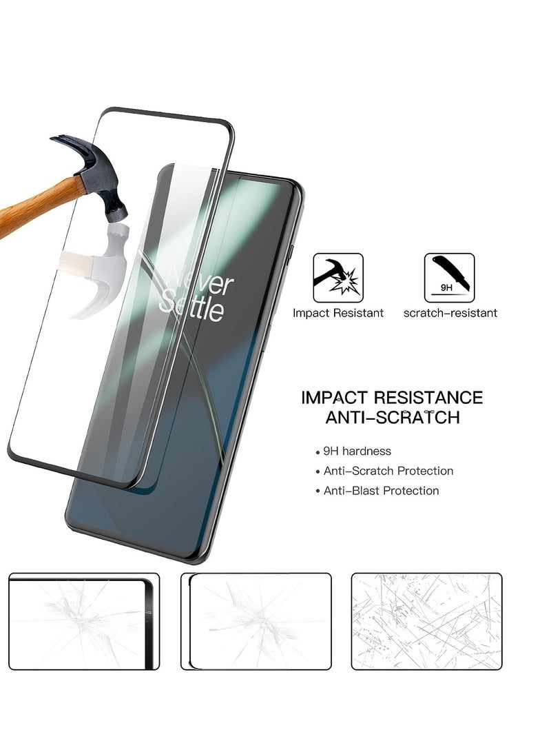 DUSALA 2 Pack Screen Protector for OnePlus 11 5G Tempered Glass Full Adhesive Full Coverage Bubble Free Anti Scratch HD Clear High Responsive Screen Protector for OnePlus 11 5G (5D Glass 2 Pack) - Image 2