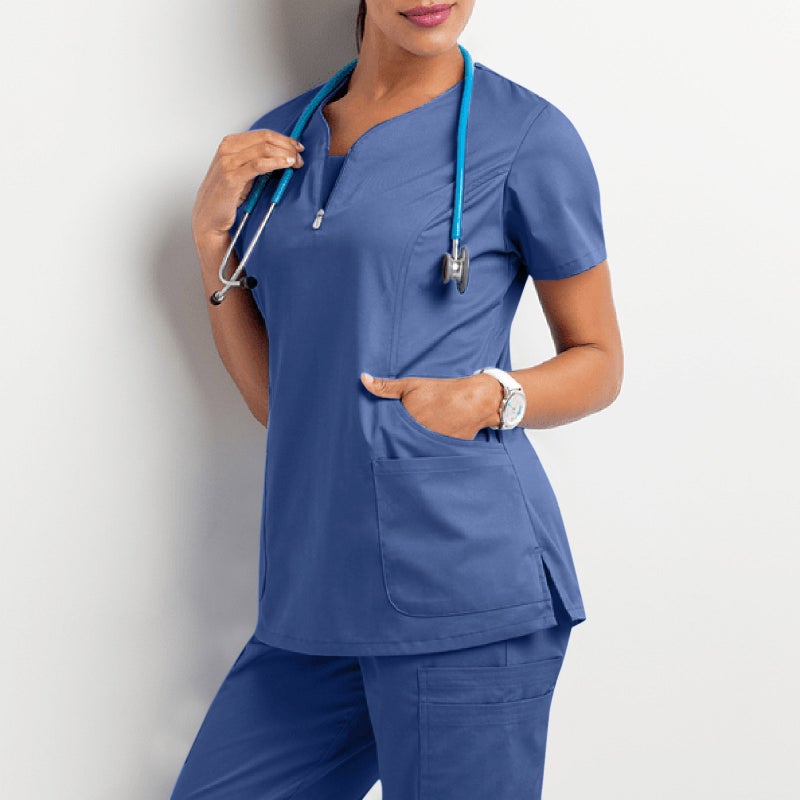 Amazon operating room short-sleeved hand-washing clothes womens top short T work clothes nurse surgeon isolation clothes work clothes C A Baolan color 