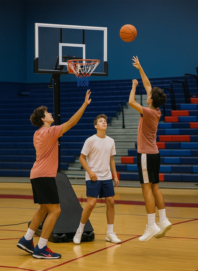 LIMOS Portable Basketball Hoop for Outdoor & Indoor Use Height Adjustable 7.2FT to 10FT 44"-48" Shatterproof Backboard Pro-Style Breakaway Rim Heavy-Duty Base with Wheels for Adults & Teens - Image 5