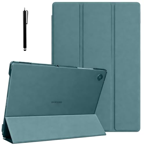 ProElite Cover for Samsung Galaxy Tab A11 8.7 inch/A9 8.7" Case Cover, Smart Flip Case Cover for Samsung Galaxy Tab A11/A9 8.7 inch Translucent Back with Stylus Pen, Dark Green - Image 1