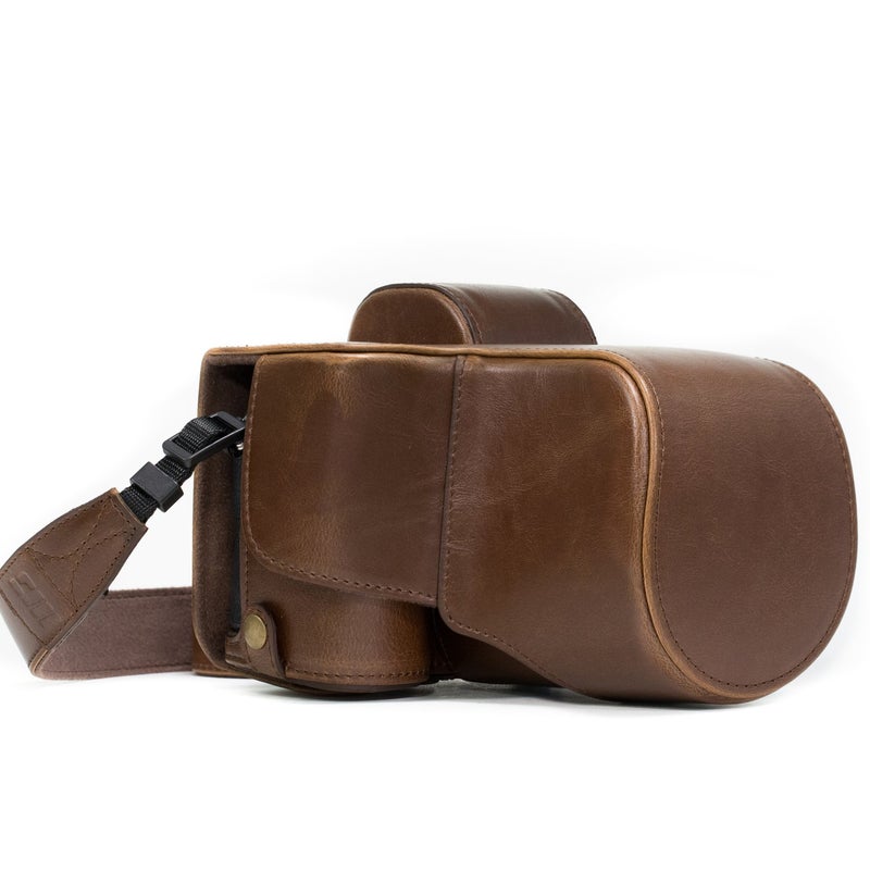 MegaGear Ever Ready Protective Leather Camera Case, Bag for Sony Alpha a7 II, a7R II, & a7S II Mirrorless Digital Camera and Lenses (Dark Brown) (MG525) - Image 1