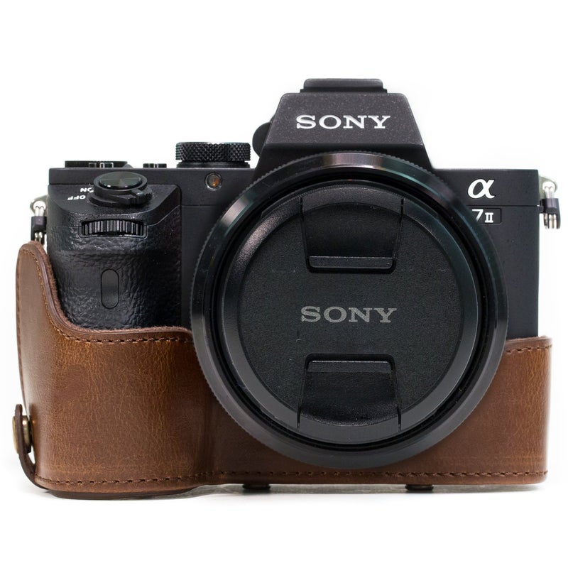 MegaGear Ever Ready Protective Leather Camera Case, Bag for Sony Alpha a7 II, a7R II, & a7S II Mirrorless Digital Camera and Lenses (Dark Brown) (MG525) - Image 5