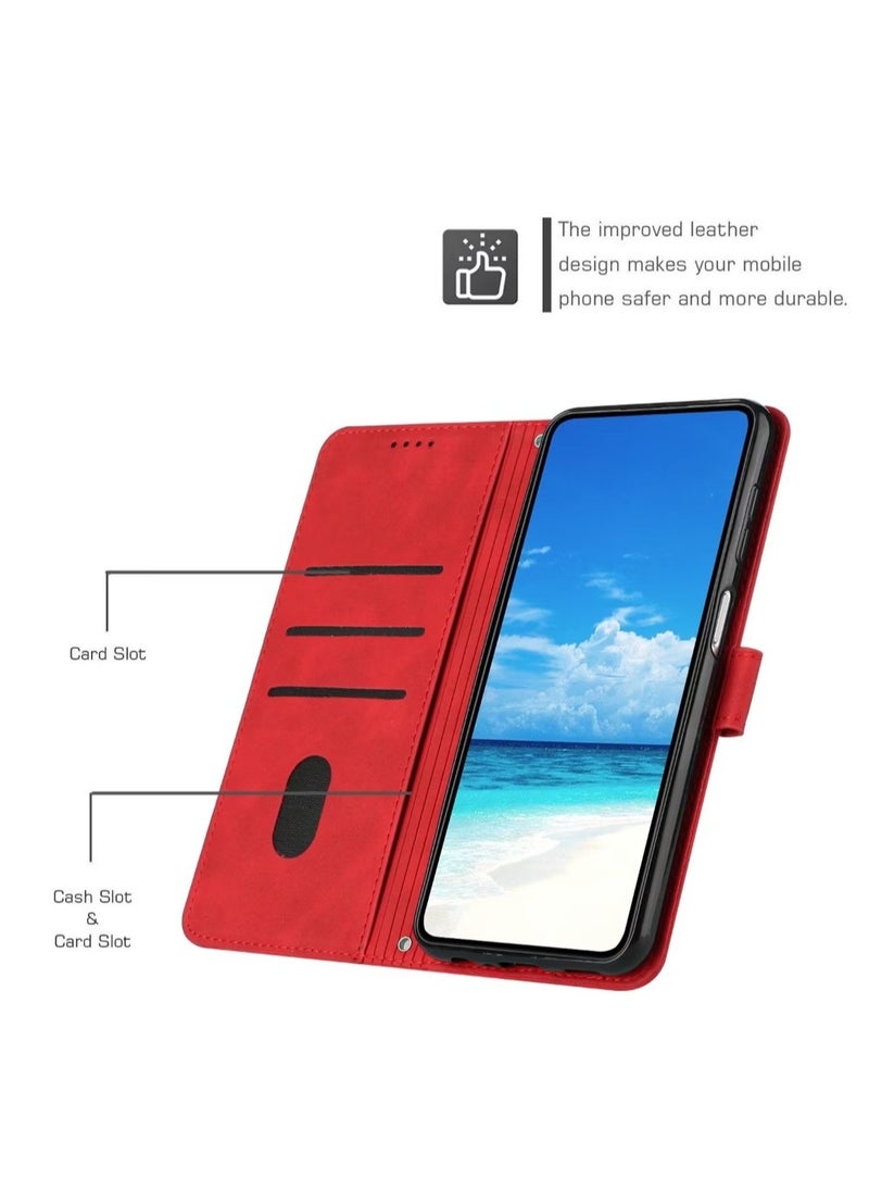 Generic - Infinix Note 30 Case,Premium Leather Infinix Note 30 Wallet Cover with Card Holder Kickstand Magnetic Closure Flip Folio Case Cover for Infinix Note 30,Red - Image 1