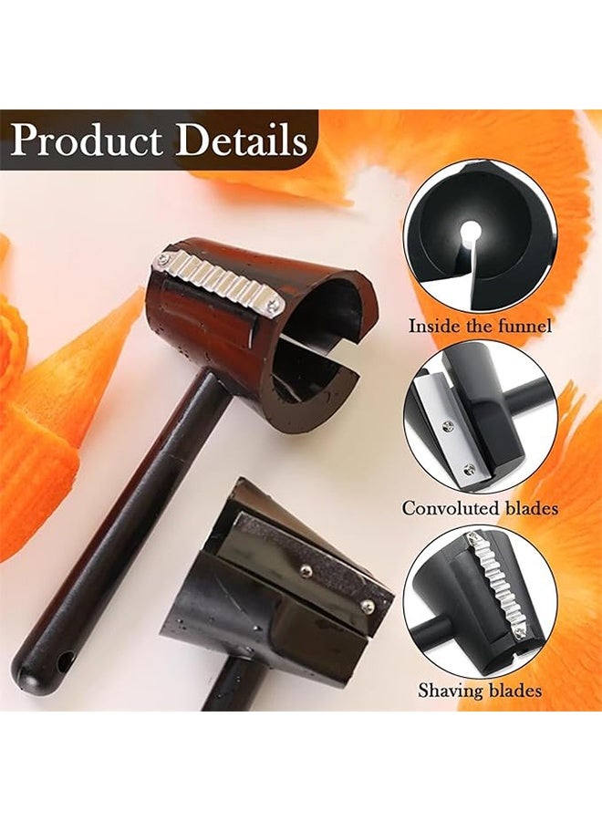2PCS Vegetable Curler, Carrot Curler and Peeler, Spiral Shred Carving Slicer, Fruit Carving Tools,Kitchen Creative Cut Flower Tool,Rotatable Blade Peeler for Carrots, Potatoes, Cucumbe - Image 5