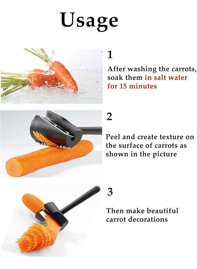 2PCS Vegetable Curler, Carrot Curler and Peeler, Spiral Shred Carving Slicer, Fruit Carving Tools,Kitchen Creative Cut Flower Tool,Rotatable Blade Peeler for Carrots, Potatoes, Cucumbe - Image 3