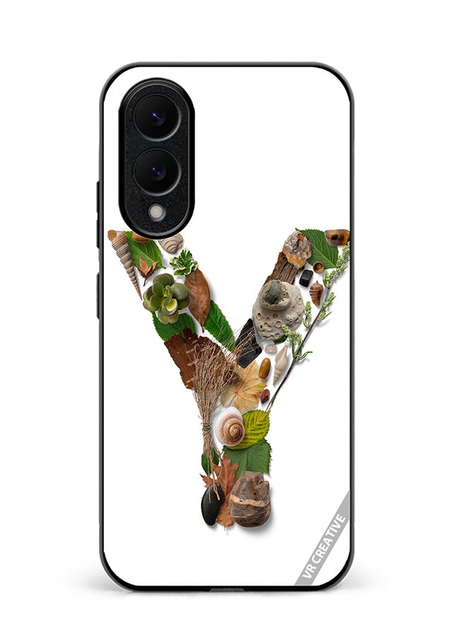 Protective Case Cover For Samsung Galaxy S25 Edge Alphabet Y Design Multicolour