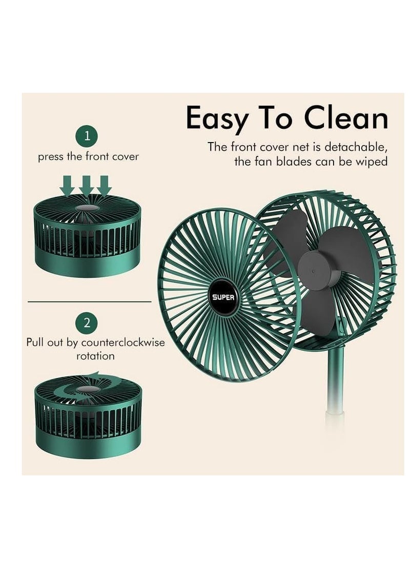 Plan A - Mini USB Personal Desk Fan Folding Fan 360 Degree Rotation Height Adjustable for Home Office Study Table (Green) - Image 1
