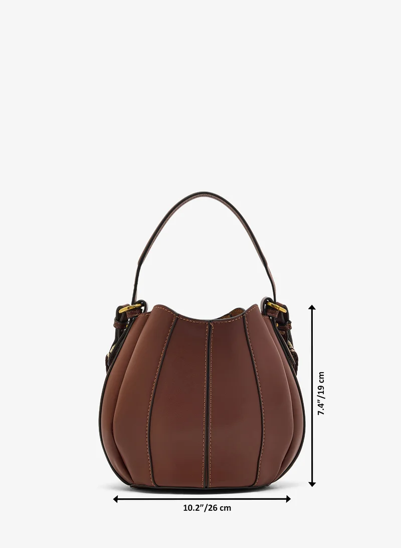 ELLA Brown PU Crossbody Bucket Bag for Women | Best Price UAE