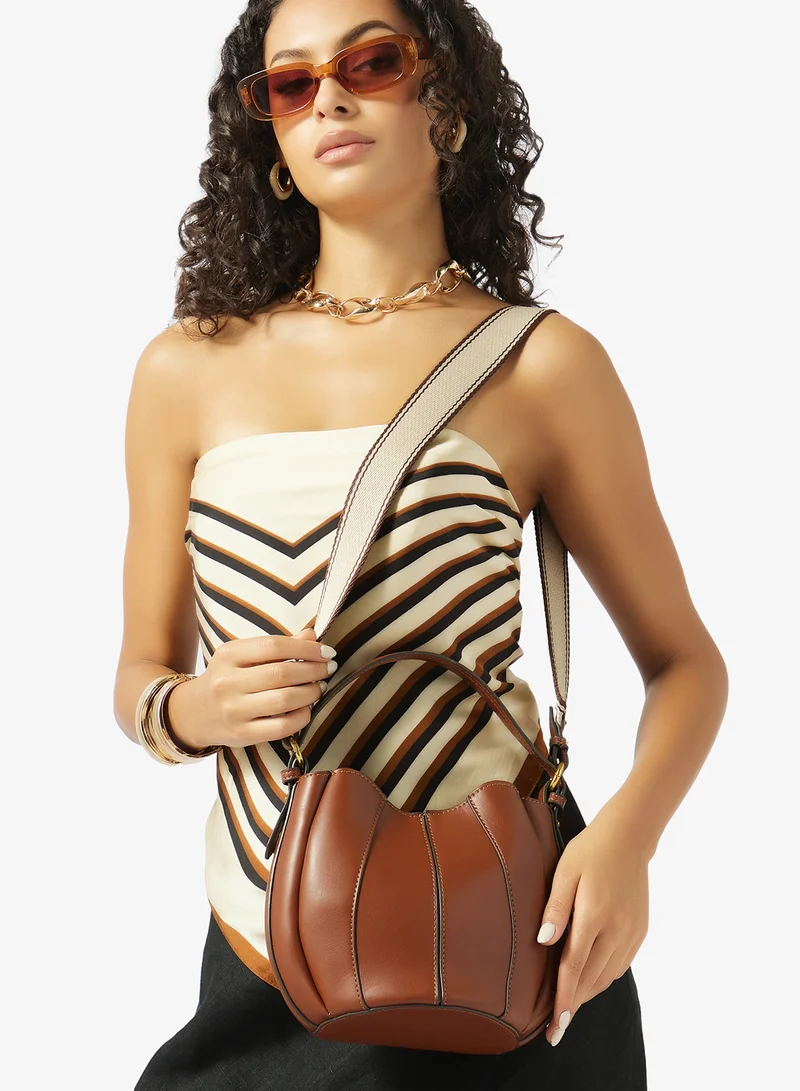 ELLA Brown PU Crossbody Bucket Bag for Women | Best Price UAE