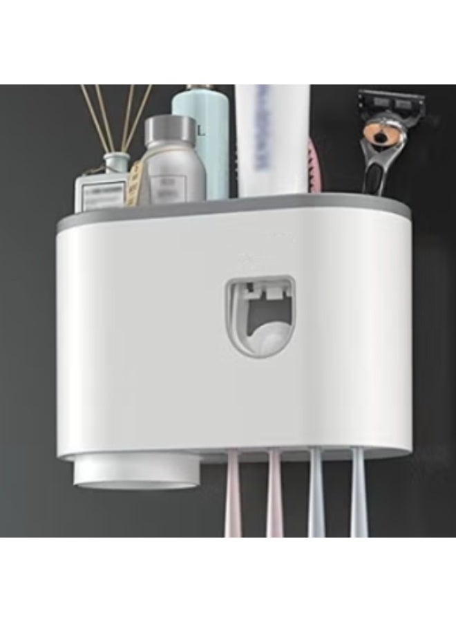 Wall Mounted Toothbrush Holder And Toothpaste Dispenser With 1 Cup - Image 1
