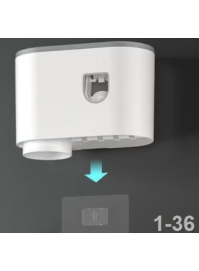 Wall Mounted Toothbrush Holder And Toothpaste Dispenser With 1 Cup - Image 2