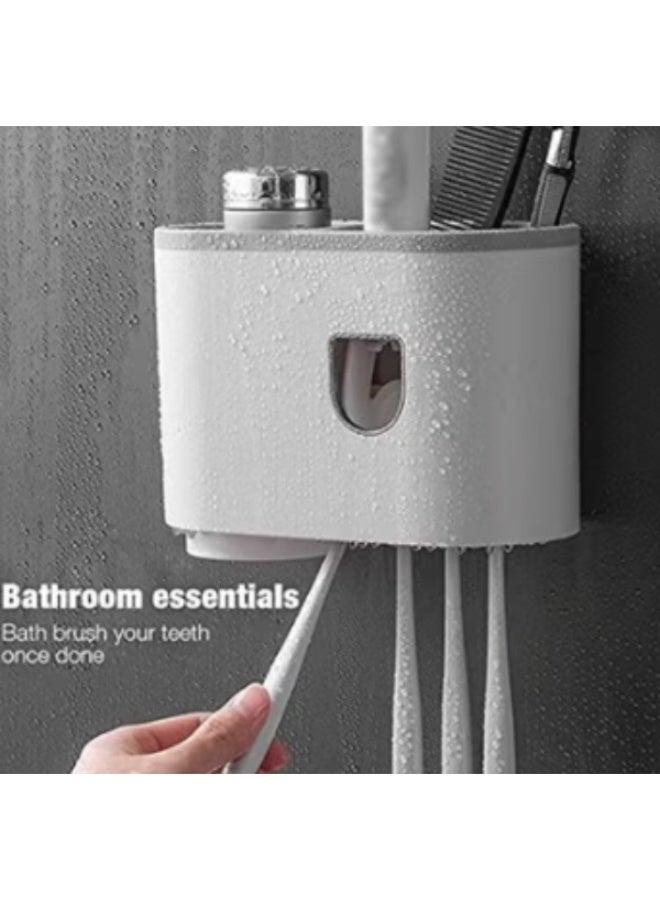 Wall Mounted Toothbrush Holder And Toothpaste Dispenser With 1 Cup - Image 3