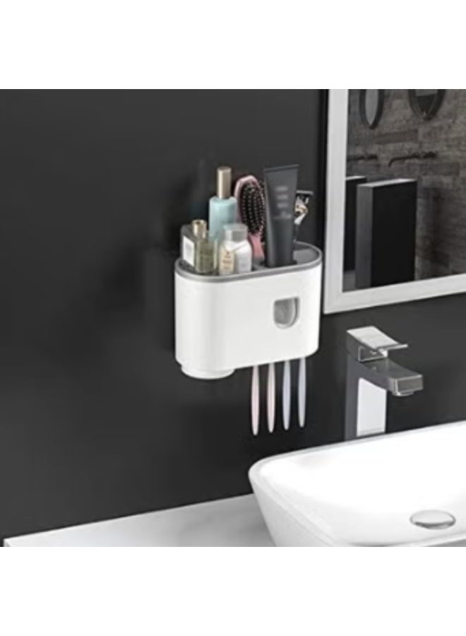 Wall Mounted Toothbrush Holder And Toothpaste Dispenser With 1 Cup - Image 4