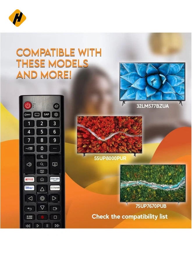 هوها - استبدال التحكم عن بُعد لـ AKB76037601 مع أزرار Disney Plus و Netflix و Prime Video و Channel مع البطارية - Image 1