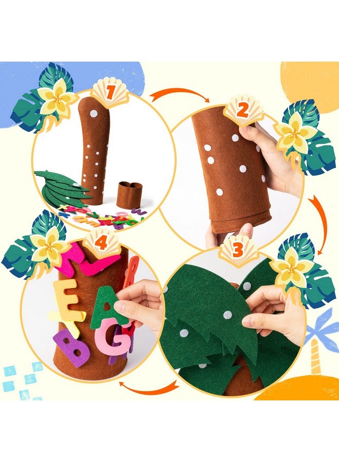 OSNIE 34Pcs Tree And Letter Props Freestanding Coconut Tree Toy Felt Alphabet Game Increase Interest Learning Enhance Hands-On Skills Game Teaching Toy Gifts For Toddlers Kids Early Education - Image 4