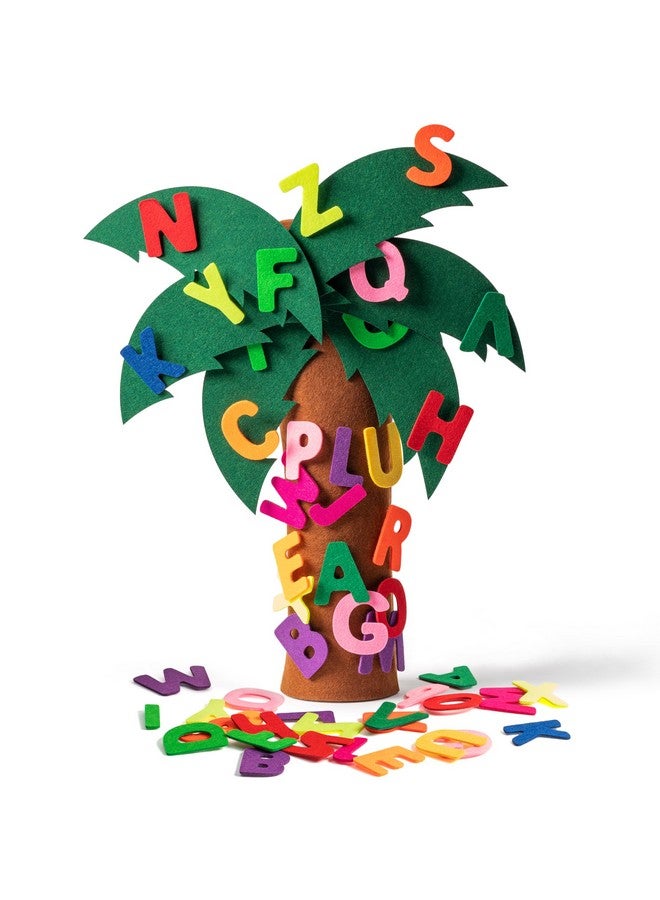 OSNIE 34Pcs Tree And Letter Props Freestanding Coconut Tree Toy Felt Alphabet Game Increase Interest Learning Enhance Hands-On Skills Game Teaching Toy Gifts For Toddlers Kids Early Education - Image 1