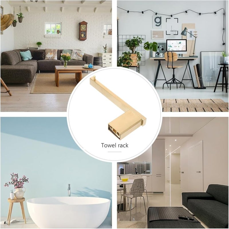 Brass Wall Mounted Towel Rack 16x8 6cm Single Shelf Bathroom Holder Easy Installation - Image 4