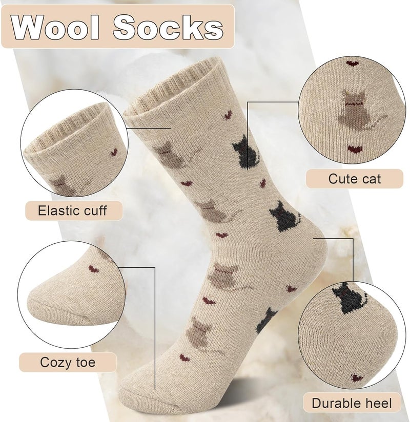 YSense Womens Wool Socks, Winter Boot Socks Stocking Stuffers Gifts for Women Men Warm Crew for Hiking - Image 2