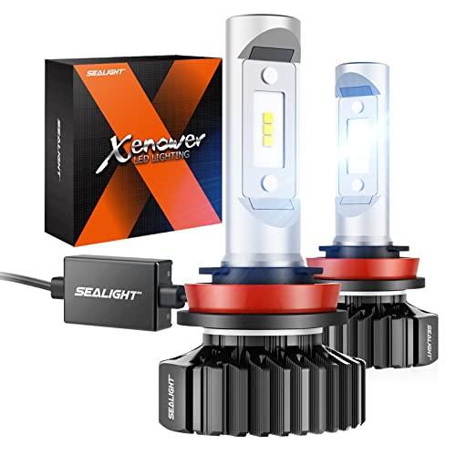 SEALIGHT H11/H8/H9/H16 Bulbs, H11/H8 Bulb for Powersport or Fog,H11 daylight white for ATV, Plug-and-Play, Packs of 2 - Image 1