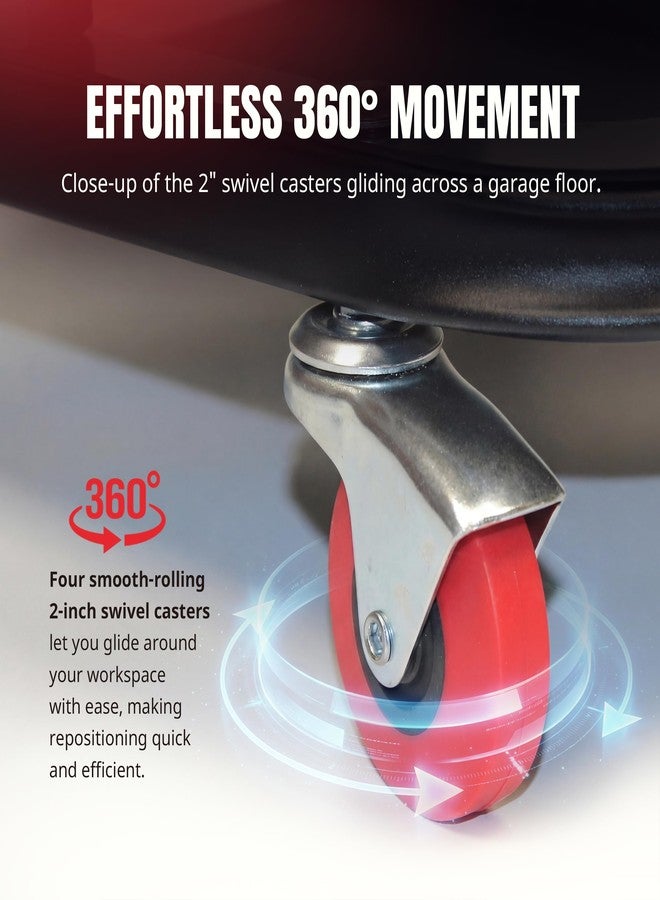 ماكسووركس مقعد ماكس وركس 50875 الميكانيكي ذو العجلات، سعة 250 رطلاً، كرسي ورشة عمل مبطن بعجلات مع صينية تخزين للأدوات للجراج والورشة وإصلاح السيارات - Image 2