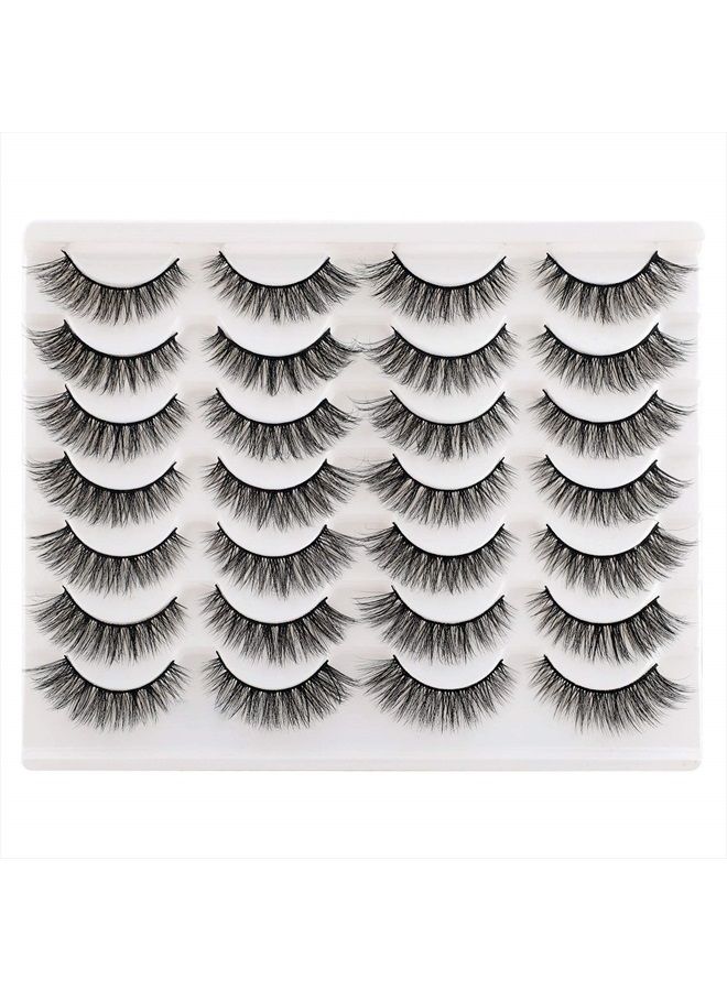 Newcally Lashes False Eyelashes Cat Eyes Wispy Natural Faux Mink Lashes 14 Pairs Pack Light Volume Short Fake Eye Lashes Multipack - Image 1