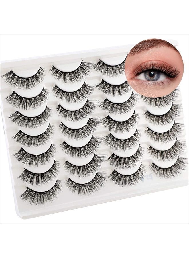 Newcally Lashes False Eyelashes Cat Eyes Wispy Natural Faux Mink Lashes 14 Pairs Pack Light Volume Short Fake Eye Lashes Multipack - Image 2