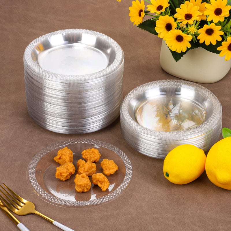 Breroa 300 Pieces Clear Plastic Plates 6 Inch Small Disposable Round Dessert Plates Heavy Duty Appetizer Dinner Party Plates for Wedding BBQ Picnic Camping Events Party Supplies - Image 5