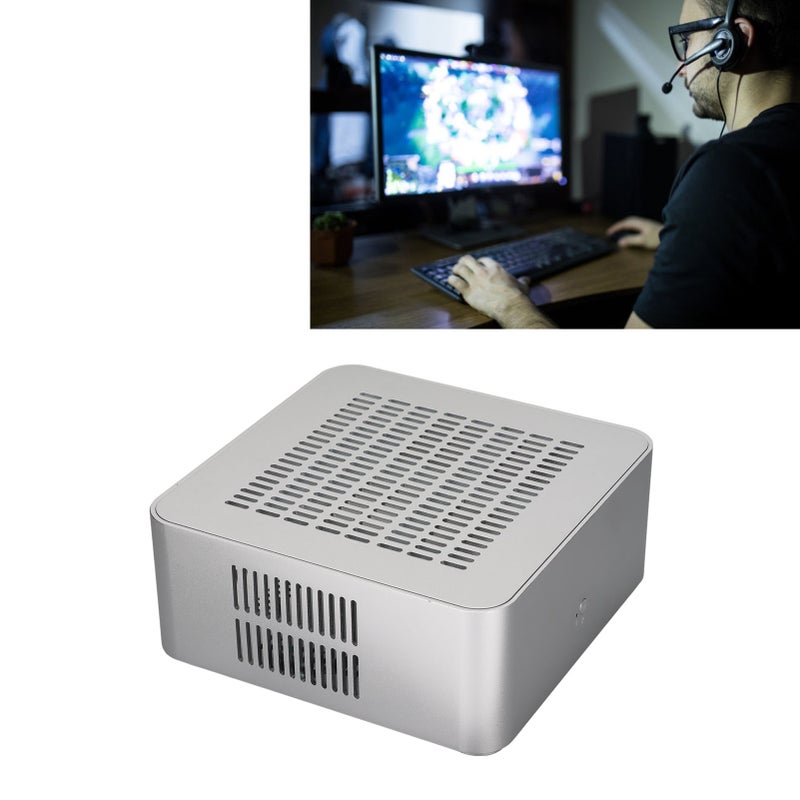 كيس كمبيوتر سطح المكتب بخروج حراري جيد، كيس HTPC ميني فني ومضغوط للكمبيوتر الفيديو المنزلي - Image 1
