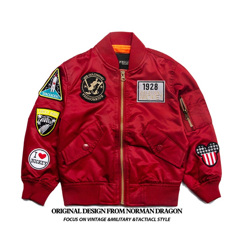 Children'S Baseball Jacket For Girls And Boys, Stylish Baby Fashion Top Flight Jacket - Image 2