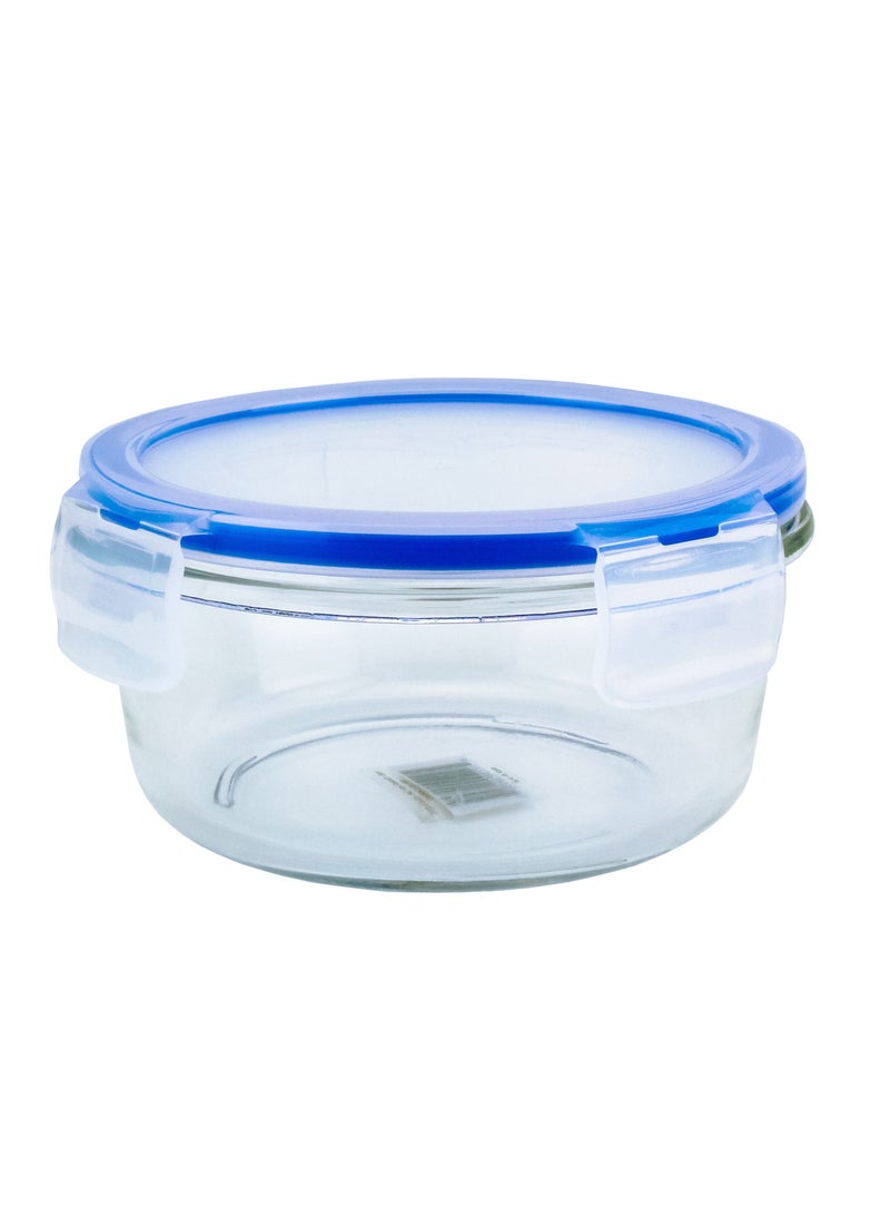 Mondex Round Glass Food Storage Container With Lid Clear/Blue 1000ml - Image 2