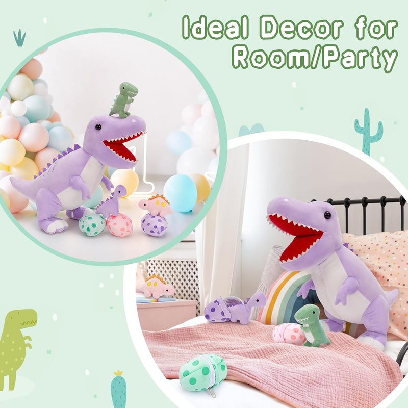 MorisMos Dinosaur Plush Toy 58 cm High with Babies in Eggs, Realistic Tyrannosaurus Rex, Very Soft Plush for Boys and Girls - Image 4