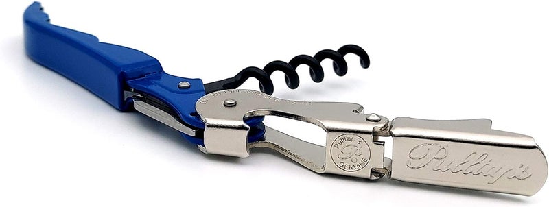 Pulltap's Genuine Classic 500 Waiter's Corkscrew – Double-Hinged Wine Key with Hinged Foil Cutter – Patented Design – Made in Spain – Light Blue (Azul) - Image 2