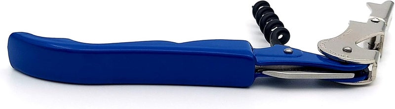 Pulltap's Genuine Classic 500 Waiter's Corkscrew – Double-Hinged Wine Key with Hinged Foil Cutter – Patented Design – Made in Spain – Light Blue (Azul) - Image 3