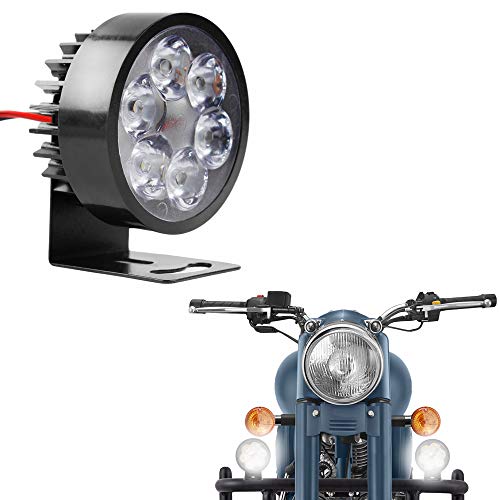 Autofy Universal 6 LED Round Shaped LED Fog Light/Auxiliary Light with White Light for All Bikes - Image 1