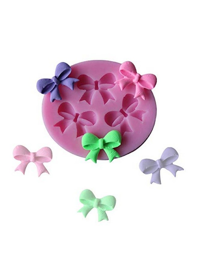 Hengke 2 Pieces Mini Bow Silicone Fondant Molds Bowknot Molds Handmade Ice Cream Soap Mould Crystal Cupcake Cake Topper Decor Desserts Ice Cube Candy Pudding - Image 1
