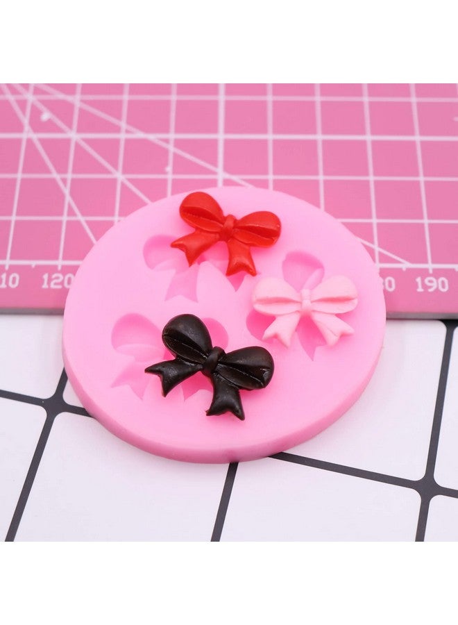 Hengke 2 Pieces Mini Bow Silicone Fondant Molds Bowknot Molds Handmade Ice Cream Soap Mould Crystal Cupcake Cake Topper Decor Desserts Ice Cube Candy Pudding - Image 5