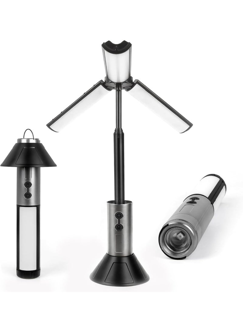 FDTY Camping Lantern Telescopic, 2 in 1 Flash Light ，Portable Tent Light, 3000mAh Mobile Lighting, 2 Modes Collapsible Night for Camping, Hiking, Fishing and Travel - Image 1