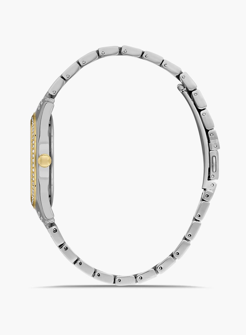 Omax Women's Luxury Wrist Watch, Watches for Women, Stainless Watches, Classic Silver Steel Band, Gold Round Dial, Waterproof Watch, 1 Year Warranty - Image 3