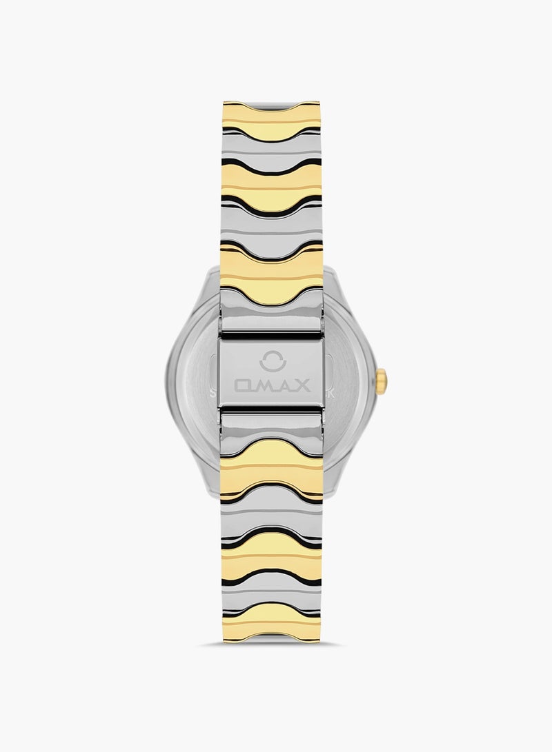 Omax Women's Luxury Wrist Watch, Watches for Women, Stainless Watches, Classic Silver Steel Band, Gold Round Dial, Waterproof Watch, 1 Year Warranty - Image 2