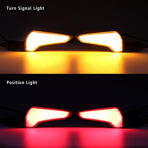 MFC PRO A pair of Universal High Brightness Motorcycle Turn Signal Lamp With Position Lamp for Yamaha MT-09 for Kawasaki Z800 for Suzuki GSX for Honda CBR1000 CBR600 (Yellow/Red) - Image 3
