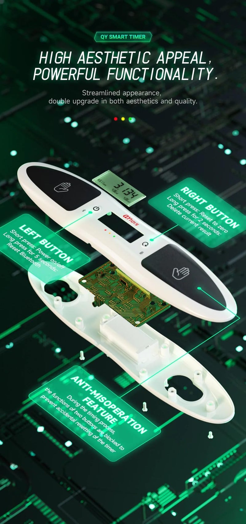 Cuberspeed QiYi Smart Timer for 3x3 Speed Cube Puzzle 3x3 Magic Cube Timer - Image 5