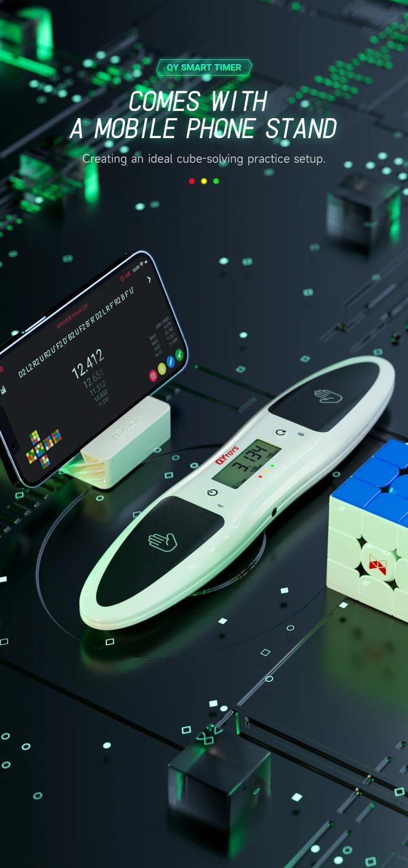 Cuberspeed QiYi Smart Timer for 3x3 Speed Cube Puzzle 3x3 Magic Cube Timer - Image 2