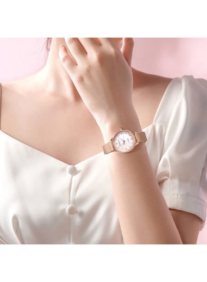Rossini Women'S Quartz Watch With Mother Of Pearl White Dial, Stainless Steel Strap, Birthday Gift For Girlfriend, National Watch With Diamond Inlay, Water Resistant 5210072 - Image 5