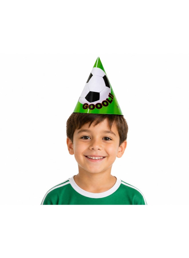 Toyland Football Theme Party Hats – 6 Pcs Small Size, Soccer “GOOOL!!” Cone Hats for Kids Birthday & Events - Image 3